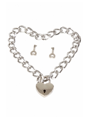 Necklace 38cm with heart Padlock