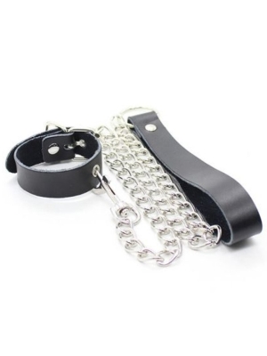 Black chain leash wrist leash
