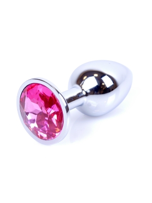 Jewellery Silver Butt Plug 7 cm - Pink - Classic Anal Plug - Aluminium