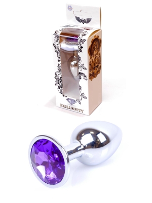 Jewellery Silver Butt Plug - Purple