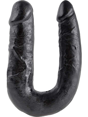 King Cock U-Shaped Medium Double Trouble Cock 17 cm (Black) - Pipedream