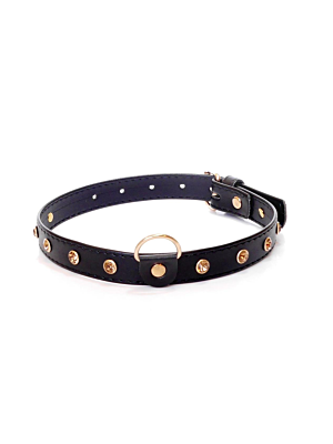 Fetish BDSM Collar with Gold Crystals 