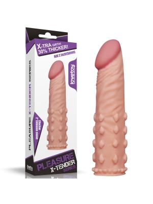 Lovetoy Pleasure X-Tender Extra Girth Realistic Penis Sleeve - Cock Extenter