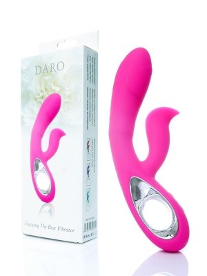 Silicone Vibrator Daro, 12 functions, USB Pink