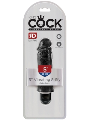 Σκληρός Ρεαλιστικός Δονητής King Cock 5 Inch Vibrating Stiffy 13 εκ.- μαύρο