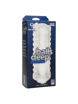 Balls Deep Mouth Stroker Frosted 9in
