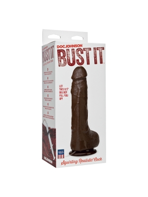 The Realistic Cock Squirting With Removable Vac-U-Lock Suction Cup Black