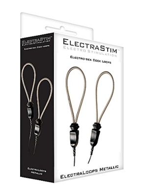ElectraStim Metallic Adjustable Cock Rings Black/Silver