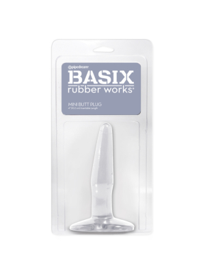 Basix Rubber Works Mini Butt Plug Transparent 4.25in