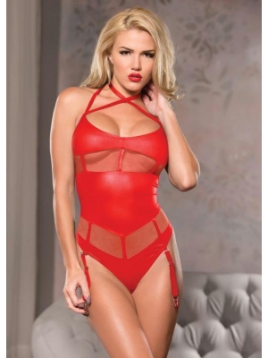 Crs Neck Mesh Teddy Red