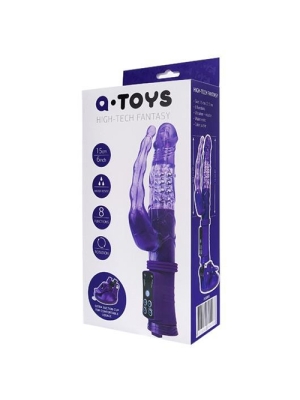 A-TOYS Anal-vaginal vibrator on the suction cup purple 22 cm