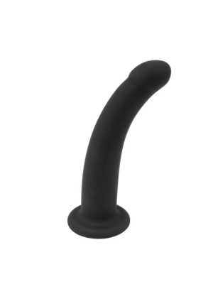 Loving Joy Curved Silicone Dildo with Suction Cup 13 cm - Black -
