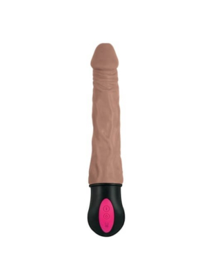 Realistic Warming and Vibrating Dildo 25 cm - Brown - Waterproof