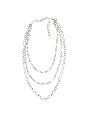 3 Row Chain Necklace - Long