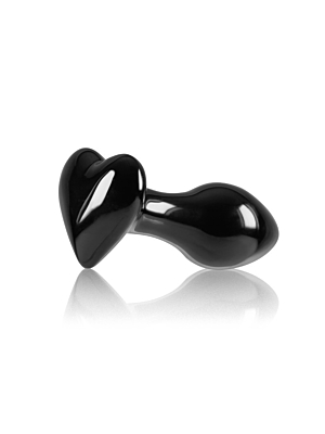 Ns Novelties Crystal Heart Glass Πρωκτική Σφήνα σε Μαύρο χρώμα
