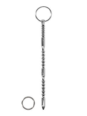 Ouch Urethral Sounding - Metal Ribbed Dilator With Ring