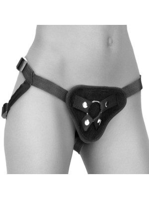 Ouch Velvet & Velcro Adjustable Harness With O-ring
