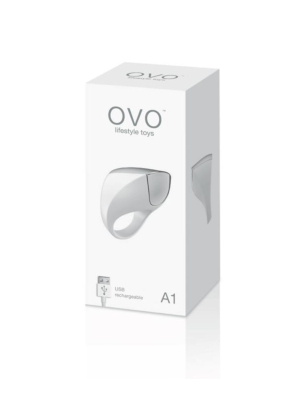 A1 Rachargeable Vibrating Cock Ring (White) - OVO