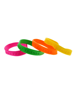 Assorted Neon BEST FRIENDS Silicon Bracelets
