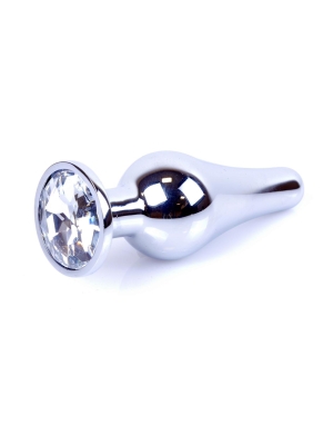 Plug-Jewellery Silver BUTT PLUG- Clear