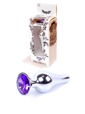Plug-Jewellery Silver BUTT PLUG- Purple