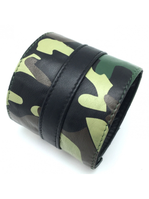 Camouflage Wrist Strap with Zip - Vegan Leather