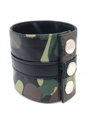 Leather wrist strap - Camouflage - with zip
