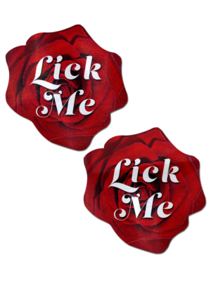 Red Blooming Rose "Lick Me" Nipple Covers