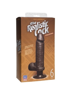 The Realistic Cock with Suction Cup Flesh Black 6in