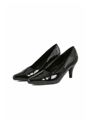 Black patent stilettos with Leather insole