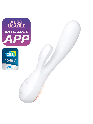 Satisfyer Mono Flex Rabbit App Control Vibrator (White) - Luxury Vibrator - G Spot