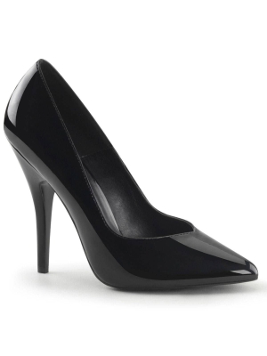 sexy Pleaser high heels stiletto pumps v-cut black patent