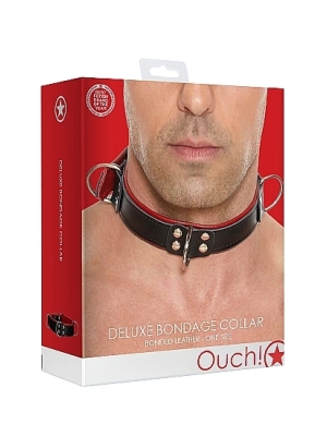 Deluxe Bondage Collar - One Size - Red