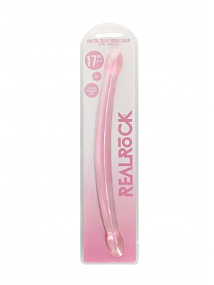 Shots Real Cock Crystal Double Dildo Pink
