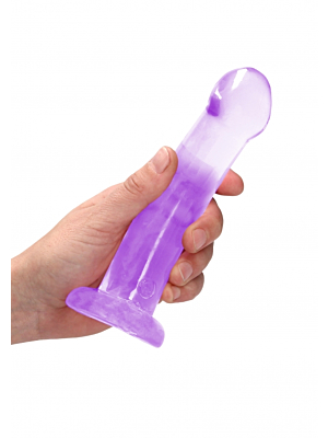 Non Realistic Crystal Clear Dildo 17 cm with Suction Cup (Purple) - Shots Media - Transparent Cock
