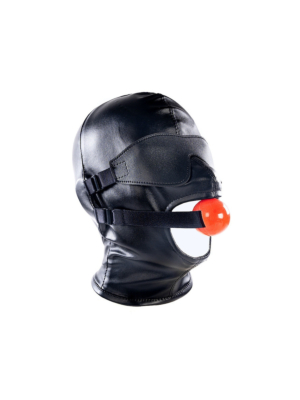 BDSM Hood with Gag and Subfull Mask - Black