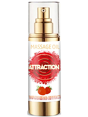 Attraction Mai Aphrodisiac Warming Massage Oil with Pheromones 30 ml - Strawberry - Erotic Gel