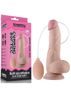 Soft Ejaculation Cock With Ball 8” Flesh