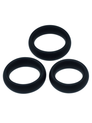 Timeless Silicone Cock Rings (3 pcs, Black) - Toyz4Lovers
