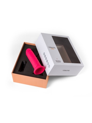 Vibrating Realistic Penis Virgite with Remote Control - Pink