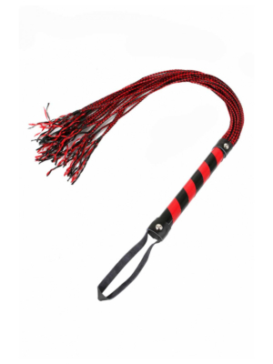 Whip with 18 Leather Strips - Red - Lash BDSM Fetish