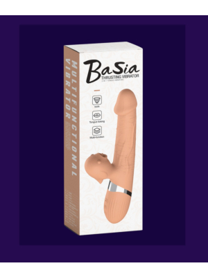 Wibrator-Basia Thtusting Vibrator 2 in 1 Tongue Vibrators USB