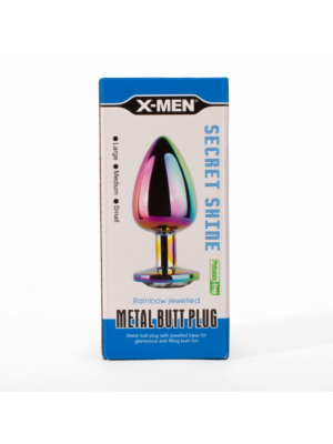 X-MEN Secret Shine Metal Butt Plug Rainbow S