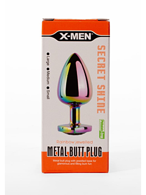 X-MEN Secret Shine Metal Butt Plug Rainbowheart S