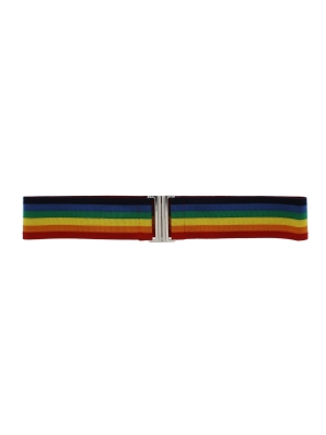 Rainbow Striped Belt with Clasp