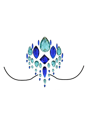 Assorted Blue Crystal Boob Gems/ Jewels - Style A