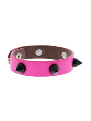 Neon Pink Conical Studded Bracelet