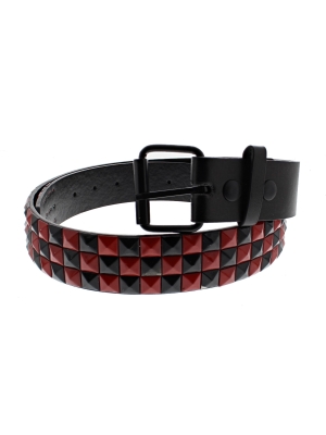 Black & Red Chessboard 3-Row Pyramid Belts