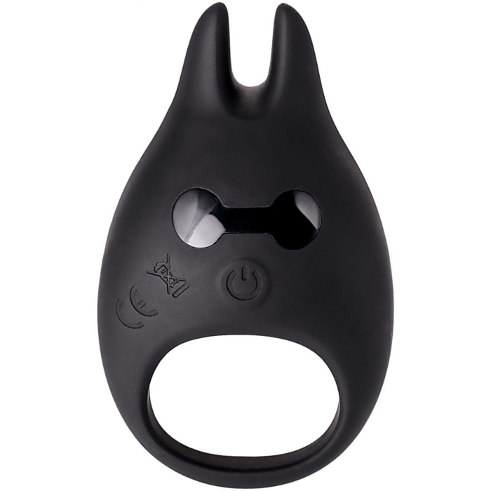 Black devil penis ring with 6 vibrations 7.9 cm