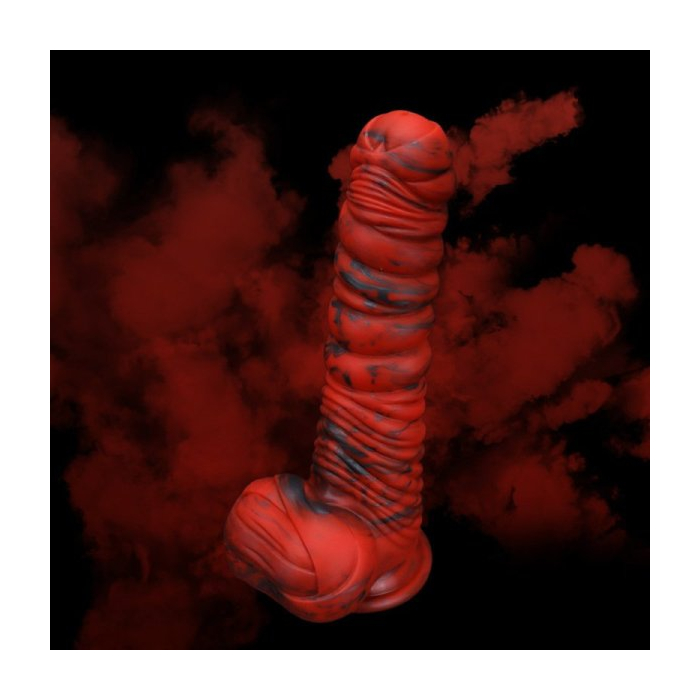Thick Threaded Silicone Dildo – Lava Demon